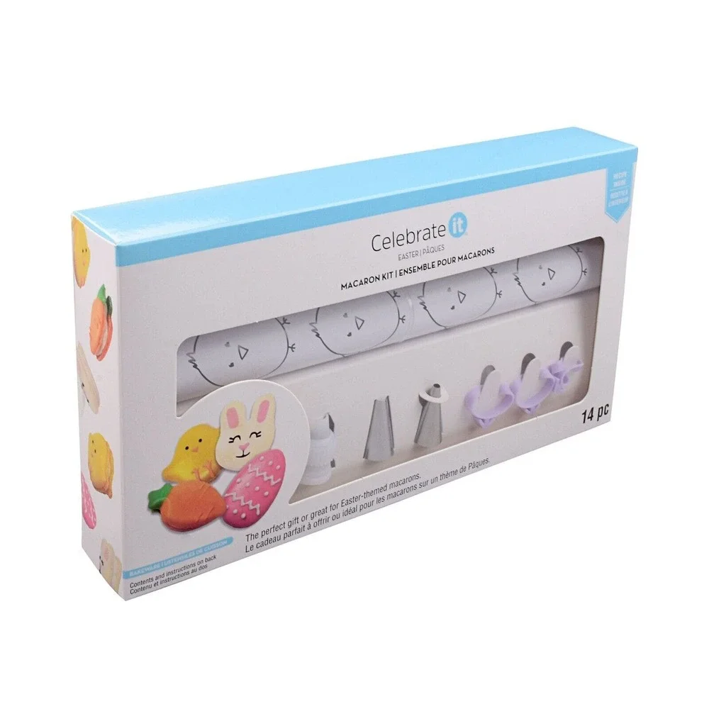 Macaron Kit - Bunny Carrot Macron Easter Baking Kit by Celebrate It - 14 Pcs